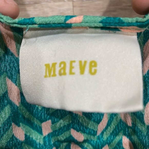 Maeve Anthropology Rayon Dress With Lining Green - Picture 3 of 4